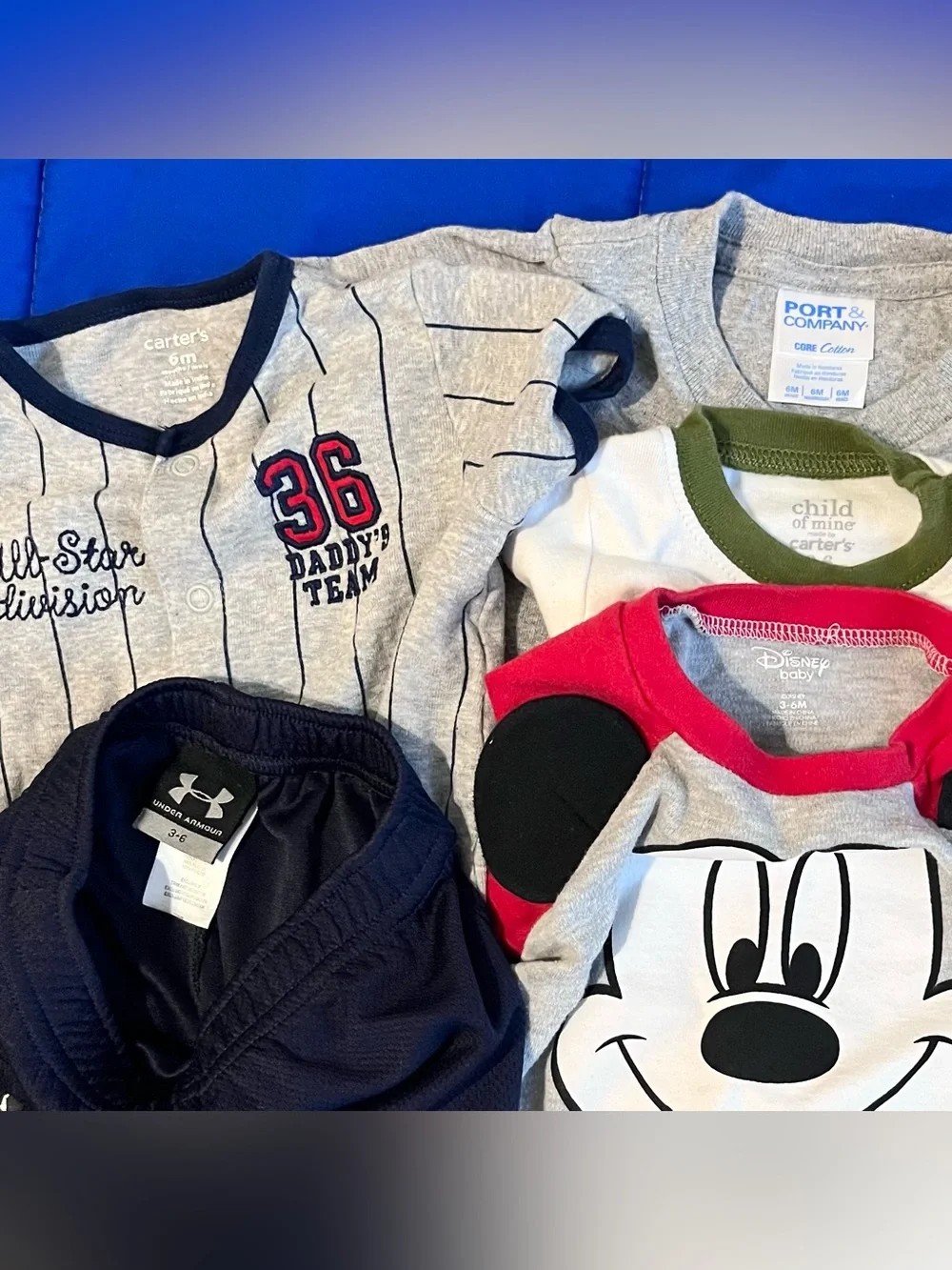 Baby Short Sleeve Shirts, Romper, Shorts Bundle 3-6 Months (5)